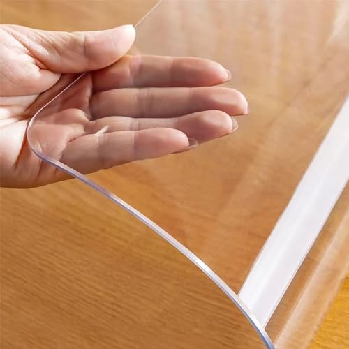 Copritavolo Trasparente Dimensioni E Forme Personalizzate, 1~5MM Spessore Pellicola Tavolo Proteggi Tavolo Impermeabile,Tovaglia Plastificata Rettangolare Circolare Scrivania (Cristallino Trasparente)