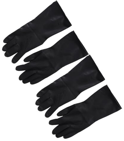 PartyKindom 2 Pares Guantes De Permiso y Tinte Guantes De Peluqueria Cabello Teñir Salón Seguridad En Polvo Calor Estilo Muriendo Herramienta Color Negro