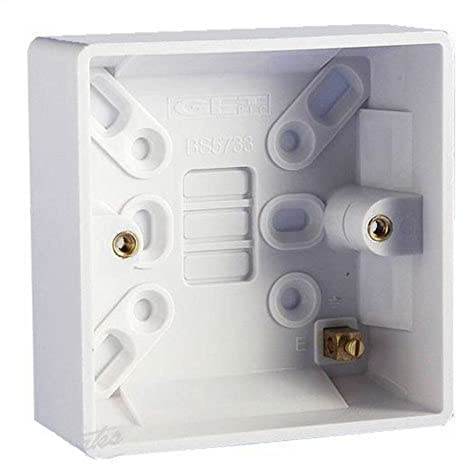 Bulk Hardware bh05888 geformte Aufputzdosen 1-fach Single, 25 mm (2,5 cm) Tiefe, Weiß, 2 Stück