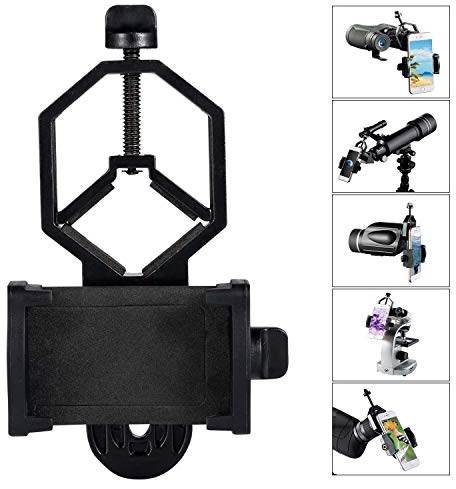 LAKWAR Universale Adattatore Supporto Smartphone Cellulare 360° Ruotabile per Binocoli, Cannocchiale, Monoculare, Microscopio e Telescopi per Astronomia, per iPhone, Samsung, Moto, OnePlus