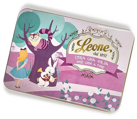 Leone dal 1857 - Latta Gelatine di Frutta Assortite - Collezione C'era una Volta - Latta Regalo Alice - Senza Glutine e Vegane - 100 gr
