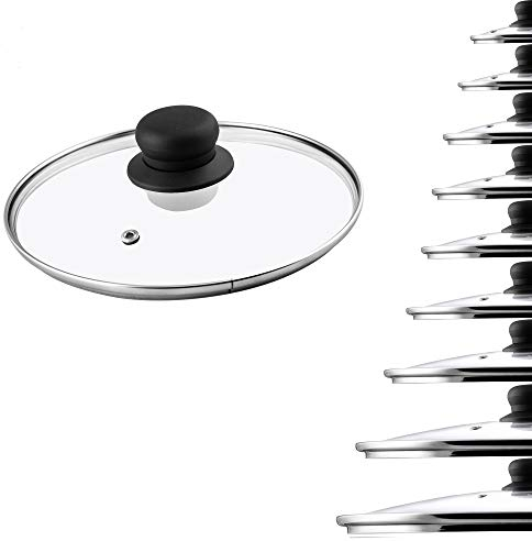 KADAX Tapa de Vidrio Transparente para Ollas, Sartenes y Cacerolas, Tapa de Cristal con Ventilación y Mango Resistente al Calor para Cocina (22 cm)