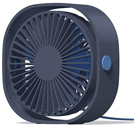 QREZ Mini Ventilateur De Table, Petit Ventilateur Portable Ventilateur USB Chargeur De Bureau Mini Ventilateur Extérieur De Bureau Portable pour Bureau À Domicile,Bleu