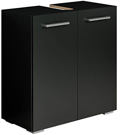 Badplaats B.V. Badezimmer Badmöbel Jupiter Schwarz - Unterschrank Badmöbelset Badschrank Schrank Waschbeckenunterschrank