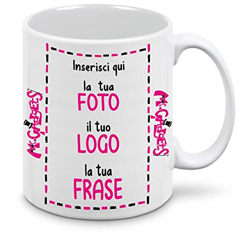 Mr. Gadgets Tazza in Ceramica Personalizzabile con Foto e Scritta