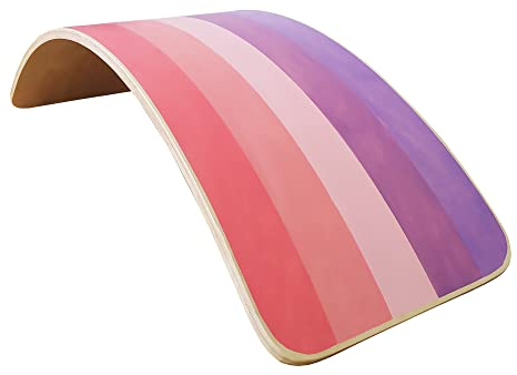 SmartToys4U Planche d'Équilibre en Bois pour Enfants – Planche Montessori Bébé, Balance Board Sensorielle, Adaptée à l'Autisme, Bascule en Bois Naturel, Yoga & Fitness pour Adultes (Pinky)