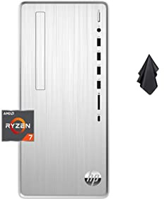 HP Pavilion TP01 Desktop Computer, AMD Ryzen 7-5700G (Beats i9-10900), AMD Radeon, DVD Writer, Wireless, 9 USB Ports, HDMI, Bluetooth, Windows 11 Home (32GB RAM | 1 TB PCIe SSD)