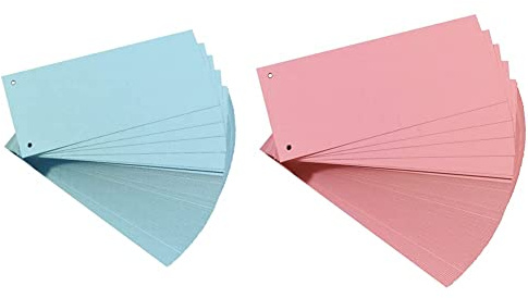 Oxford Trennstreifen, aus Karton, gelocht, 190 g/m², blau, 100 Stück & Trennstreifen, aus Karton, gelocht, 190 g/m², rot, 100 Stück