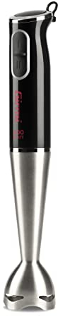 Girmi MX03 Mixer a Immersione, 400 Watt DC, Fusto e lame 19 cm INOX, Nero/Acciaio