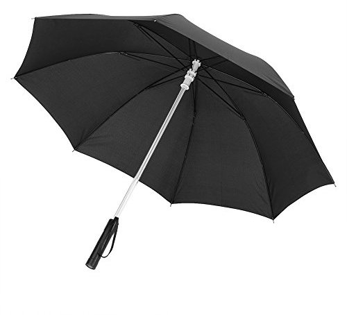 UPQRSG LED Regenschirm, Wasserdichter Stoff, 7 LED Farben, Leuchtender Regenschirm, 2 Blinkmodi, Modischer Lichtschwert Regenschirm, für Sicheres Gehen in Der Nacht(Schwarz)
