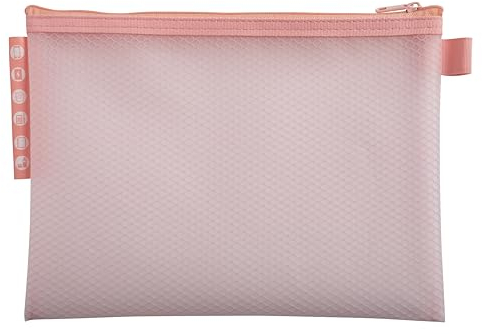 Exacompta - Ref. 37140E - Förpackning med 3 EVA-fickor med mjuk dragkedja - A5-format - för förvaring av tillbehör, skönhetstillbehör - 3 olika färger