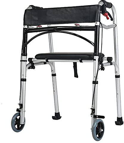 Rollator Walker Med Sits Och Bromsar Fällbar Lättviktsrullator För Äldre/Aluminium, Bärbar Duschstol, Inomhus Utomhus