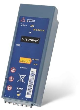 LUSONBAY M3863A Lithium Battery Replacement for FR2 Defibrillator Battery M3860A M3861A M3840A 12v 4.2Ah