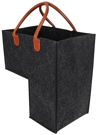 Treppenkorb Treppen-Organizer-Korb aus Filz Treppenkorb mit Griffen, L-Form-Treppenkorbs Organizer, Faltbarer Treppenschrittkorb Filztreppenkörbe für Treppen