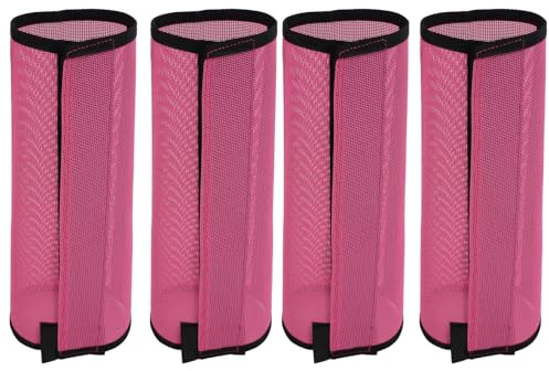 Asixxsix Pferdegamaschen, 4-teilige Pferdefliegenstiefel, rutschfeste Pferdebeinbandagen, Mesh-Pferdegamaschen Zur Verhinderung von Fliegen und Mückenstichen, Atmungsaktiv und Bequem