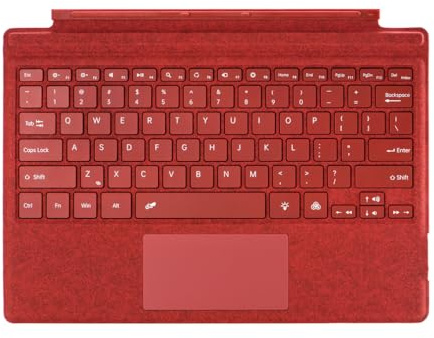 Teclado Superficie Para Microsoft Surface Pro 7 Plus/7/6/5/4/3, Teclado Bluetooth, Retroiluminación Recargable, con TouchPad QWERTY (Rojo)