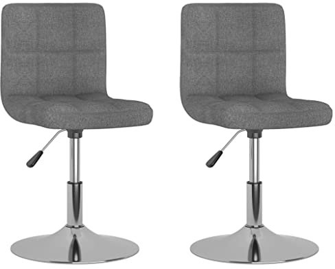 HETFTJN Kleiner Sessel Stuhl Esszimmer Küchenstuhl Sitzbank Esszimmer - Esszimmerstühle 2 STK. Drehbar Hellgrau Stoff für Küche Speisesaal Esszimmer Konferenzraum