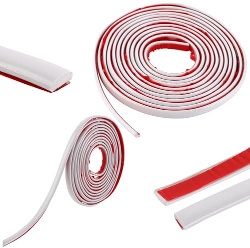 YAYODS 2 Rolle Flexible Zierleisten Selbstklebend - 3m x 8mm Weiß Deckenleisten Selbstklebend - Wandleisten Selbstklebend - Eckleiste Selbstklebend für Boden, Aufkantung, Fliesenkante und Eckendekor
