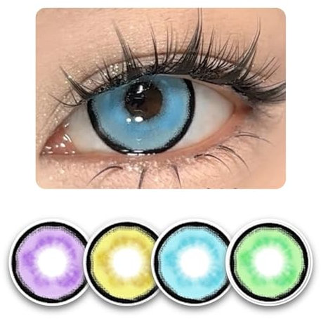 3 Paar Blau Tageslinsen Mit Stärke. 1-DAY Kontaktlinsen ' Schwere Wolke Blau', leicht einzusetzend - Topqualität für Cosplays, Fasching, Karneval und Halloween (-1.50 Dioptrien,Schwere Wolke Blau)