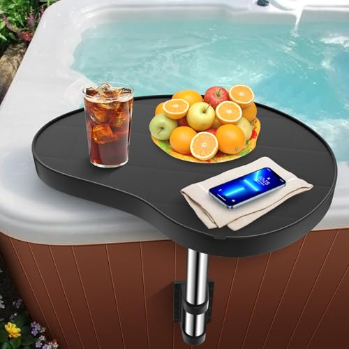 ACTREY Bandeja para bañera de hidromasaje, Bandeja de Mesa de Jacuzzi, Soporte para Bebidas de bañera de hidromasaje, rotación de 360°, Bandeja Antideslizante y Resistente, Bandeja de SPA de diseño