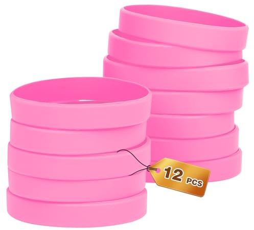 HONTIUS Silikonarmband, elastiska gummiarmband, blå silikonarmband för män kvinnor äldre sport 12 st 30 st, 12 piezas, Silikon