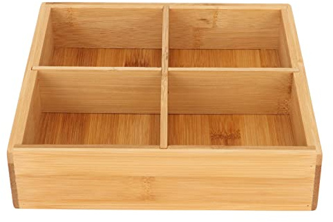 Plateau de Portion de Casse-croûte, Récipient de Portion de Casse-croûte Polyvalent Sain en Bambou de Grande capacité pour Le Restaurant (4 Compartiments)
