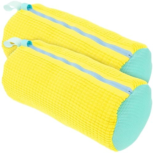 MTKSFDC Schuhwaschbeutel Waschmaschine 2 STÜCKE Schuhwaschbeutel, Wäschenetz aus Baumwolle, Flauschige Fasern, entfernen leicht Schmutz, Schuhwaschbeutel, verformungshemmender Organizer(Yellow)