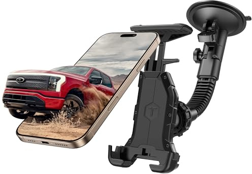 ToughTested Phone Holder GPS Mount, Heavy Duty Suction Cup Tablet Holder for Windshield, Fits Max Smartphone & Tablet(Up to 12.1), Off-Road Ready, Vibration-Free, Ideal for Truck Driver & Adventurer