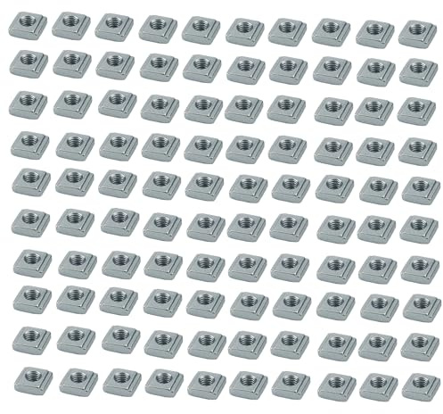 200x Nutensteine Nut 6 mit M5 Gewinde – kompatibel mit Aluprofil 20x20 (Typ B) – T-Nutensteine für B-Typ Aluminiumprofile 20 Serie – Nutmutter aus Kohlenstoffstahl – einfache Montage