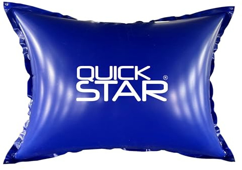 QUICK STAR Poolkissen Eckig 200x240 cm Blau | 4 Seile & Sicherheitsventil | 2X Reparaturset | PVC 0,44mm | Winter Pool Kissen mit Doppelnaht | Luftkissen Chlor- und UV-Beständig