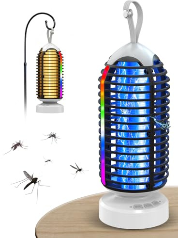 anysun Mata Mosquitos Eléctrico 3000V, Lámpara Antimosquitos LED para Interior y Exterior, Resistente al Agua IPX4, Ideal para Hogar, Jardín, Patio y Camping (Negro)