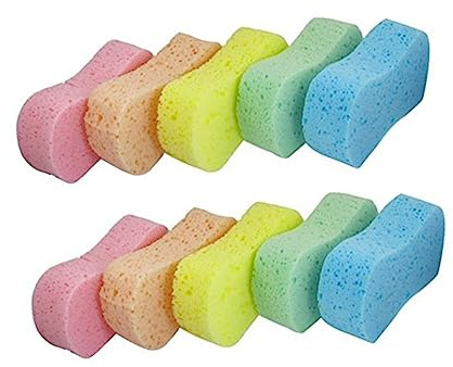 WEKADRIN 10 pièces Lot de Éponges de Lavage Voiture à Haute Densité Design Os Éponges Poreuses Absorbantes pour Nettoyage et Polissage Polyvalent Couleur Aléatoire Couleur Aléatoire