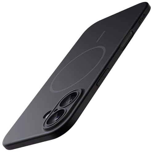 JETech Magnetic Slim Case for iPhone 16, Black | Compatible with MagSafe, Camera Lens Protection, Ultra-Thin Matte Finish, Lightweight Design, Minimalist Style