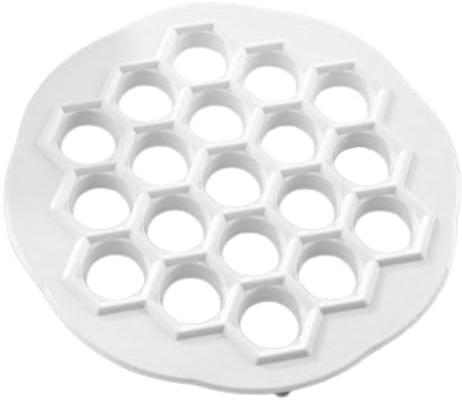 Pelmeni Form 19-loch Kunststoff für Küche, Weiß und Leicht | Selbermachen von Dumplings und Pelmeni, Praktisch, Leicht zu Reinigen, Platzsparend Verstaubar
