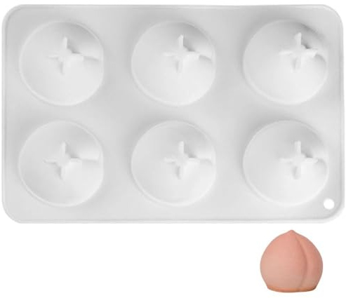 Zghhc Stampo per Dolci a Forma di Pesca, Stampo in Silicone per Torte, Stampo per Frutta 3D, per Cioccolato, Caramelle, Budino, Gelatina, Mousse, Sapone