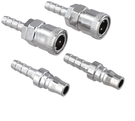 Bulevisiter 4-Piece Quick Release Gas Hose Copper Nozzle Connector with Zinc Alloy Fitting for Barbecues, RVs and Caravans - High Pressure Double Sealing For Ring and(0)