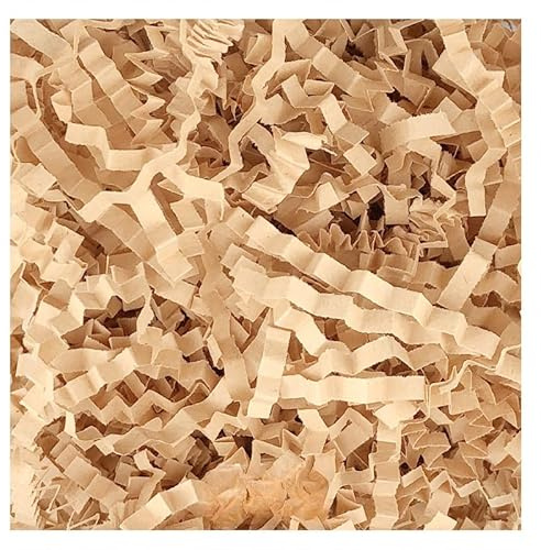 Presentkorgsfyllning strimlat papper, Crinkle Cut Glitter Strimlat Pappersfyllmedel Flerfärgad 100-500g(Coffee,100g)