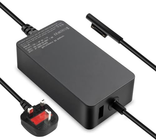 65W Laptop Charger Compatible with Microsoft Surface Pro Laptop Book Go | Surface Pro 3/4/ 5/6/7/8/9/10/11/X, Surface Laptop 1/2/3/4/5/6/7 Surface Book 1/2 Surface Go 1/2/3 Windows Power Adapter