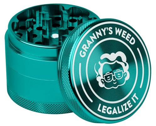 Granny's® Premium Aluminium Gewürzmühle | messerscharfes Mahlwerk | 4-teilig | inkl. Reinigungswerkzeug | Gewürzmühle in Türkis u. weiteren edlen Designs | ∅ 5,5 cm