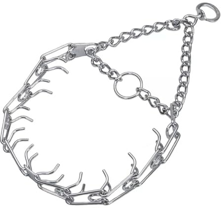 Herm SPRENGER Ultra-Plus Prong Dog Training Collar, 4 mm x 21 Neck Size, 4 mm x 25 Chain Length, Steel Chrome Plated Dog Prong Collar, Pinch Collar for Dogs, Dog Correction Collar