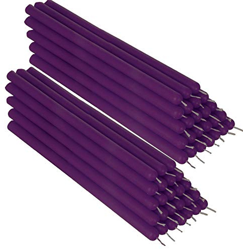 NKlaus 50x violett Bienenwachs 21cm rußfrei Tafelkerzen Handarbeit Ritualkerze Tropfkerzen 36336