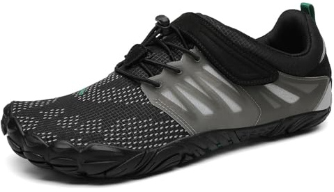 SAGUARO Barfotaskor herrar damer, sommar, ventilerande, träningsskor, halkfria trekking, terränglöparskor, Slip On, Svart New A, 37 EU