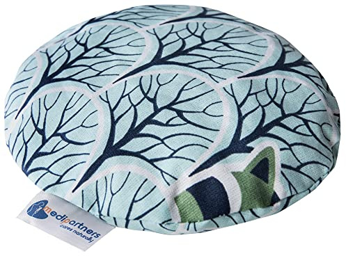 Medi Partners Kirschkernkissen Mikrowelle für Babys 180g rund 15cm Körnerkissen Wärmekissen 100% Baumwolle Öko Natur - Kirschkernkissen Wärme + Kältetherapie Massagetherapie (Waschbär im Wald)