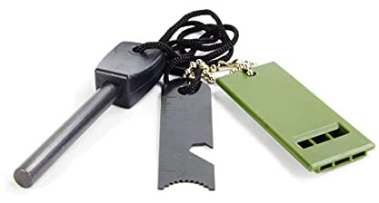 Feuerstarter mit Pfeife Magnesium Feuerstein Feuerstab Survival Feuerzeug Outdoor Feuerstahl