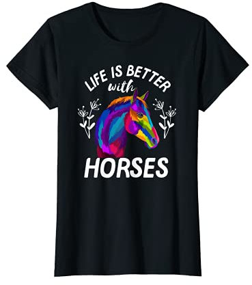 Reitbekleidung für Mädchen mit Pferden T-Shirt