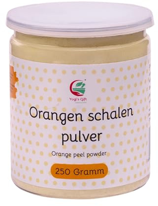 Orangenschalenpulver 250g | 100% natürliche Akne | Wirksamer Inhaltsstoff für DIY-Gesichtsmasken | Reich an Vitamin C | Hilft, eine strahlende Haut zu bekommen | Yogis Gift®