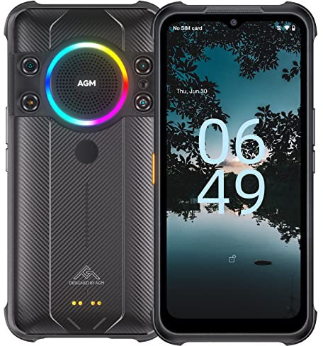 AGM H5 Pro Outdoor Handy ohne Vertrag Android 12 Outdoor Smartphone 20 MP Nachtsichtkamera, Helio G85, 6GB RAM 128 GB ROM, 109 dB, 7000 mAh, NFC, 6,52 Zoll IP68 wasserdicht Handy mit Triple Kamera