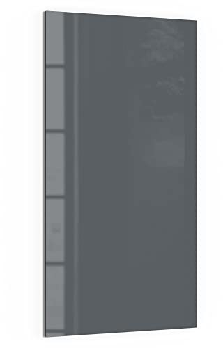 DEQORI Glas-Magnettafel | 50x100 cm groß | Unifarben - Dunkelgrau | Memo-Board aus Glas | Magnetboard inkl. Magnete, Stift & Tuch für Küche & Büro | Tafel magnetisch & beschreibbar