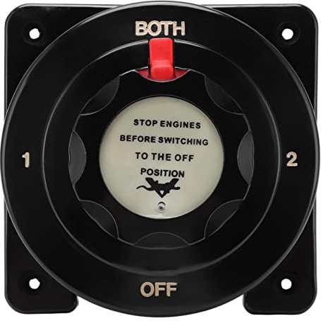 Interruptor de Batería Negro Interruptor de Batería de Servicio Pesado de 4 Posiciones 250A Interruptor Selector de Batería DC6-32V para RV Yacht