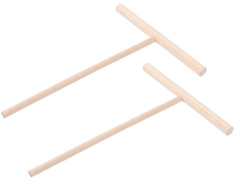 Cabilock 2-Piece Wooden Crepe Pancake Spreader and Dough Distributor Kitchen Utensil for Home Cooking and Baking